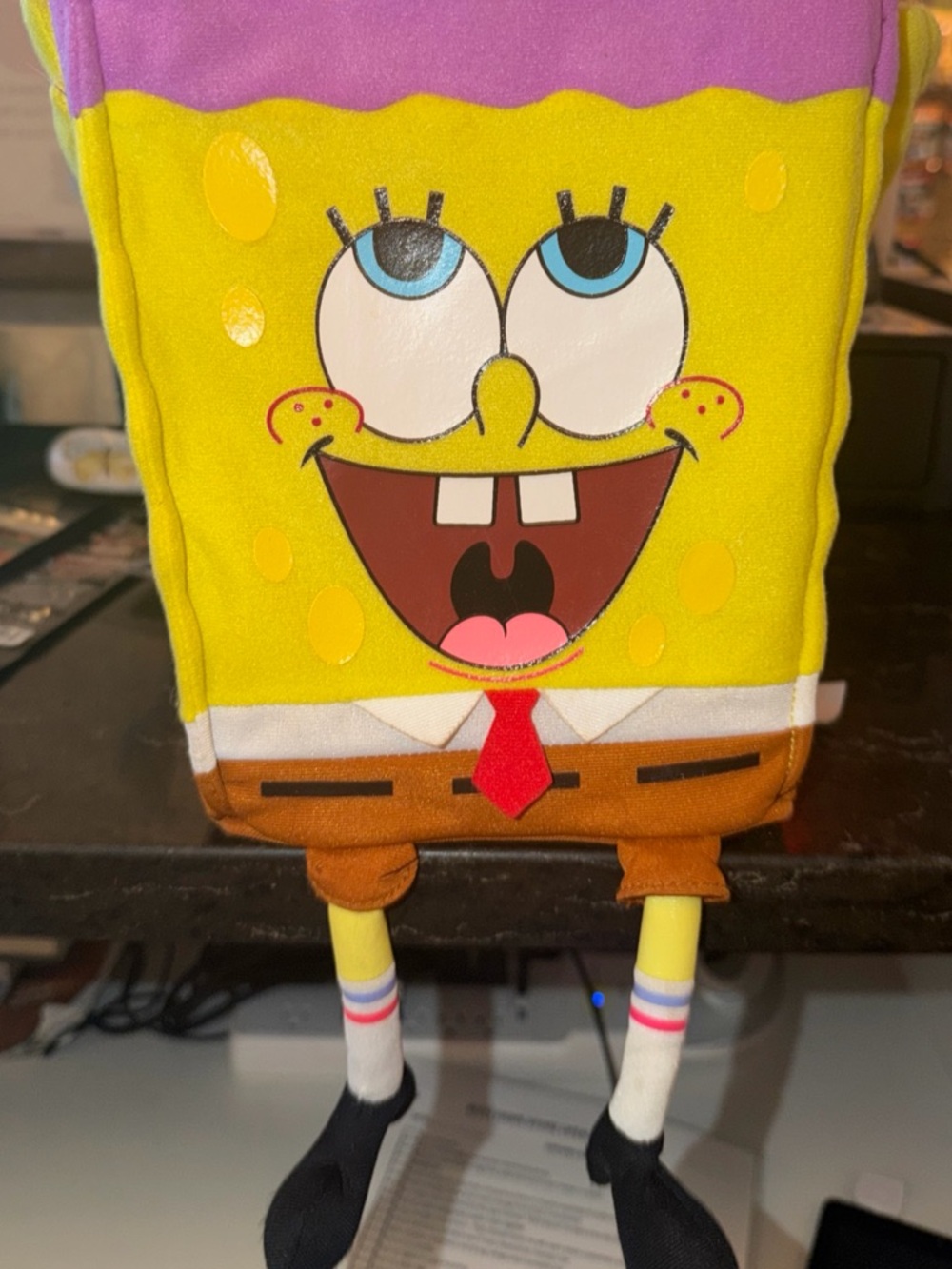 Nickelodeon Sponge  Bob Basket Tote Dangling Legs 2005 Beef Jerky Square Suckers - Picture 2 of 14